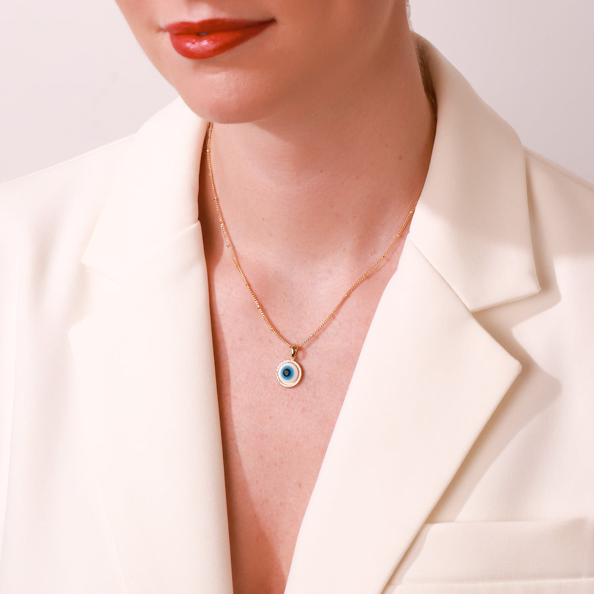 Blue Evil Eye Chain Necklace