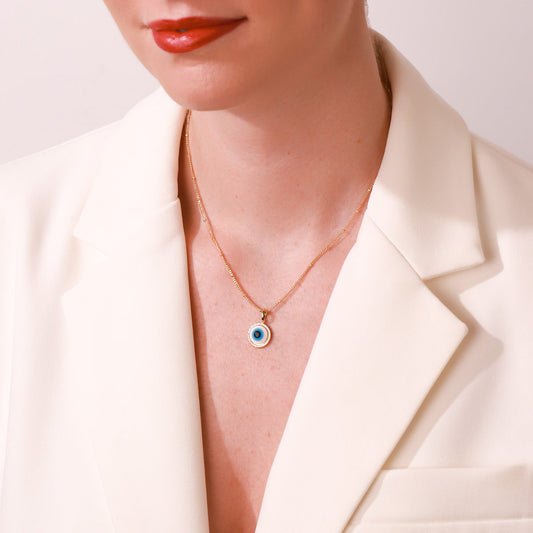 Blue Evil Eye Chain Necklace
