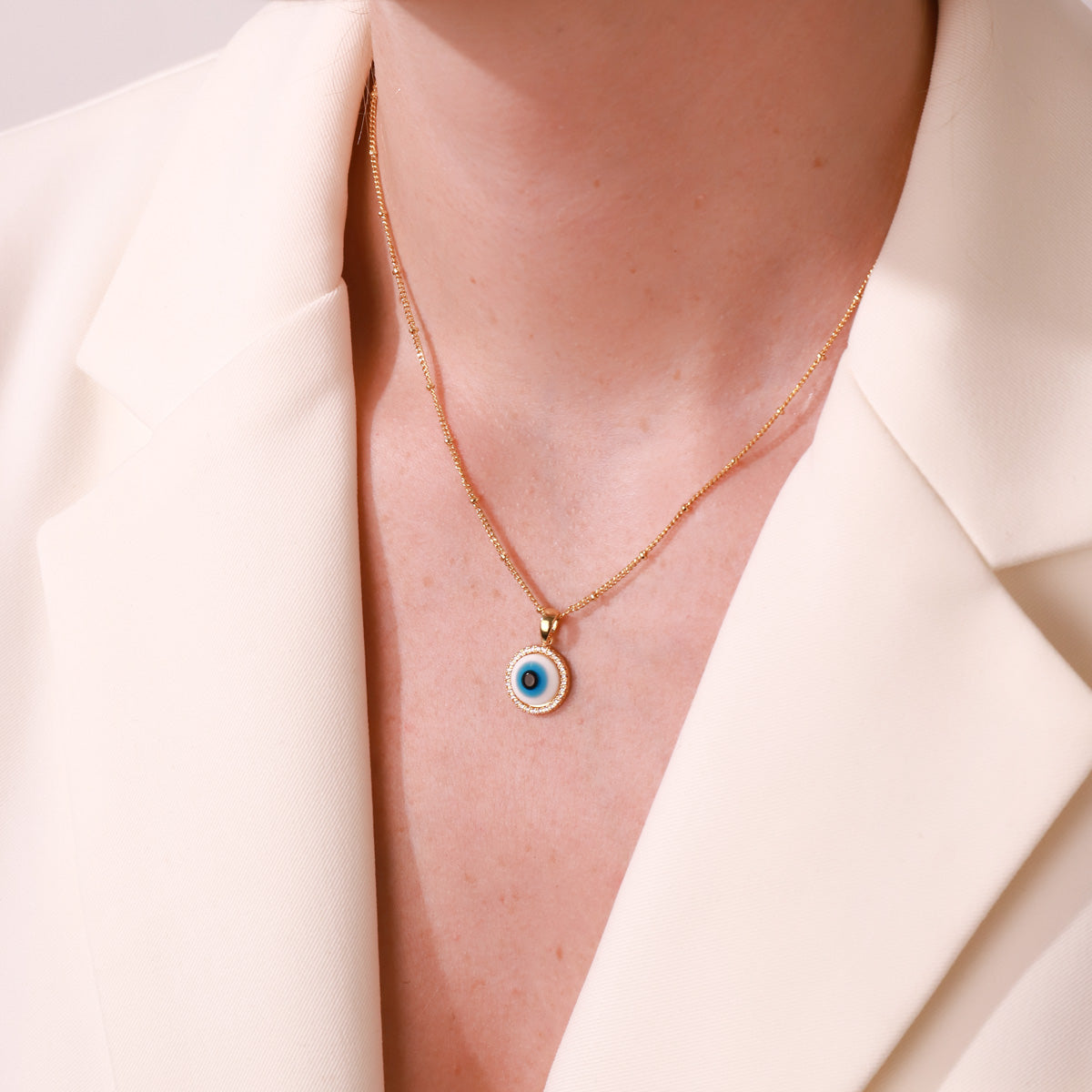 Blue Evil Eye Chain Necklace