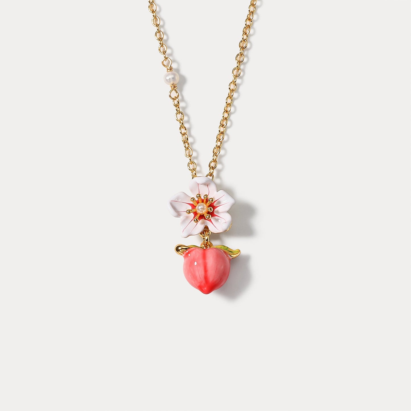 Peach Floral Necklace