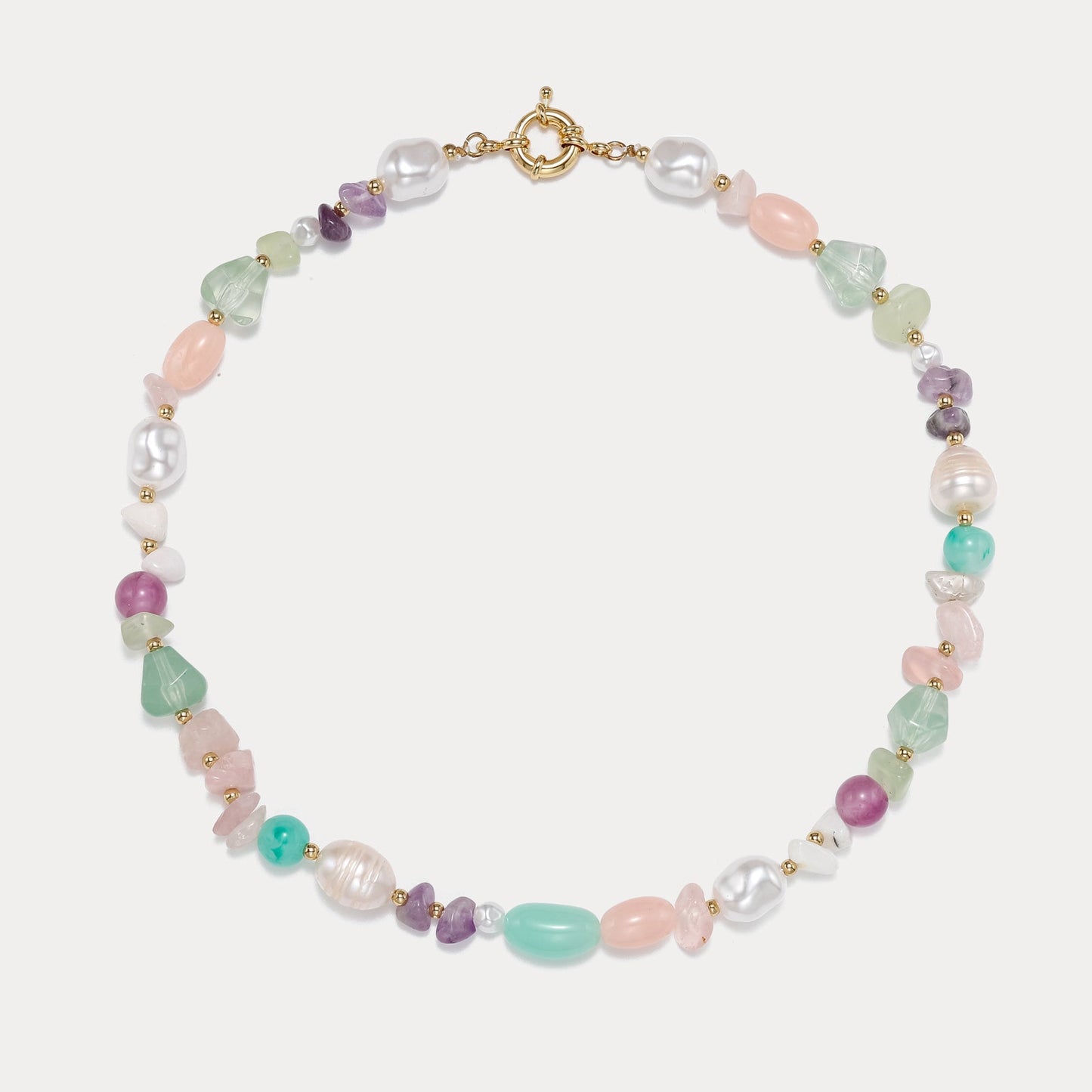 Boho Pearl Natural Stone Beaded Necklace