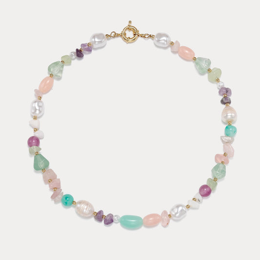 Boho Pearl Natural Stone Beaded Necklace