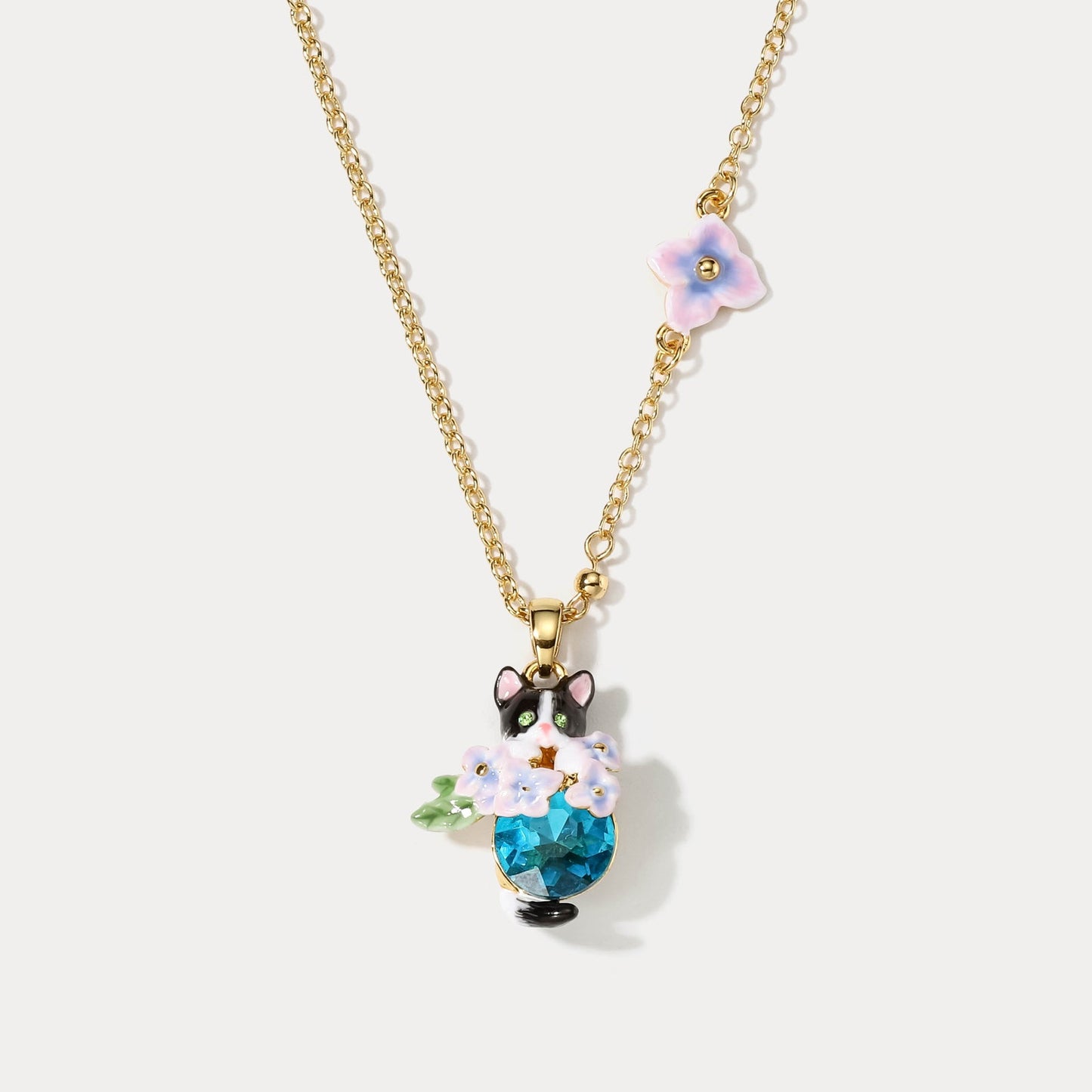 Kitten Sapphire Bloom Necklace
