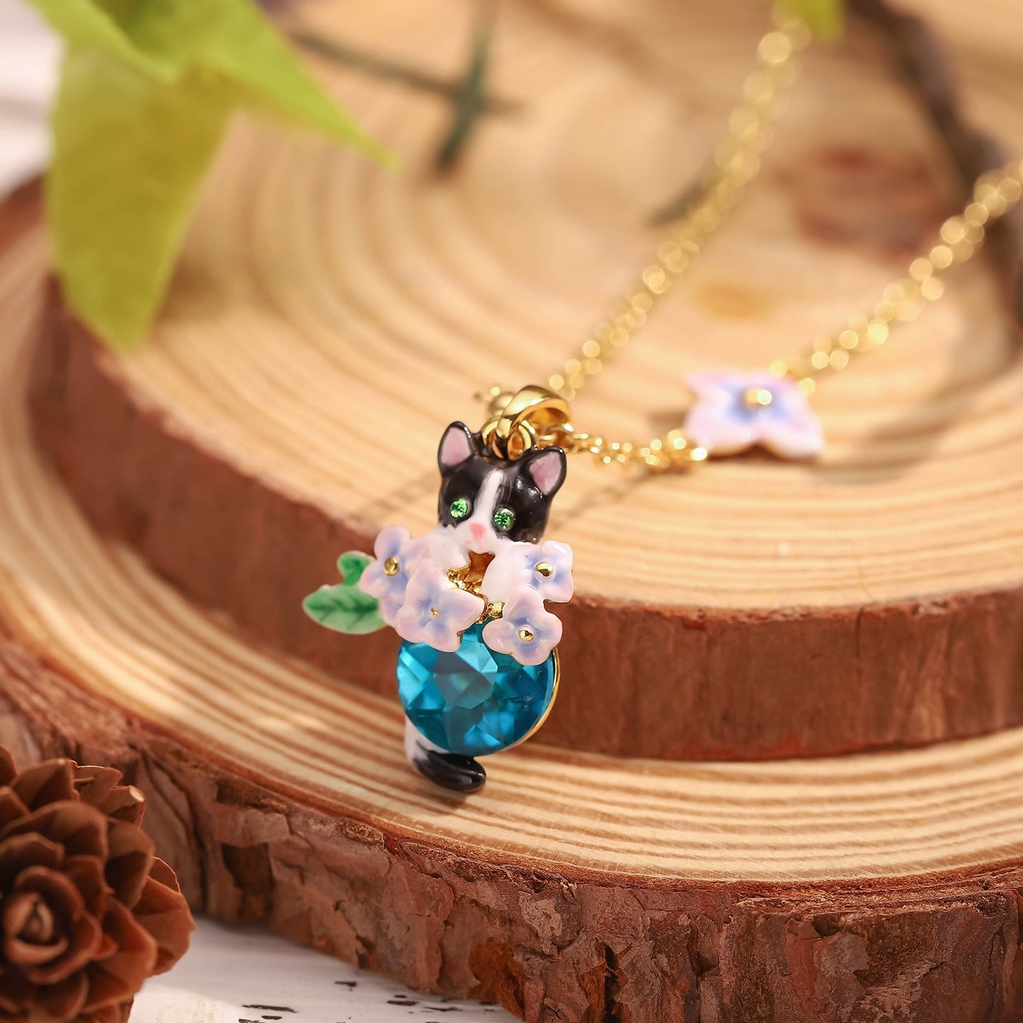 Kitten Sapphire Bloom Necklace