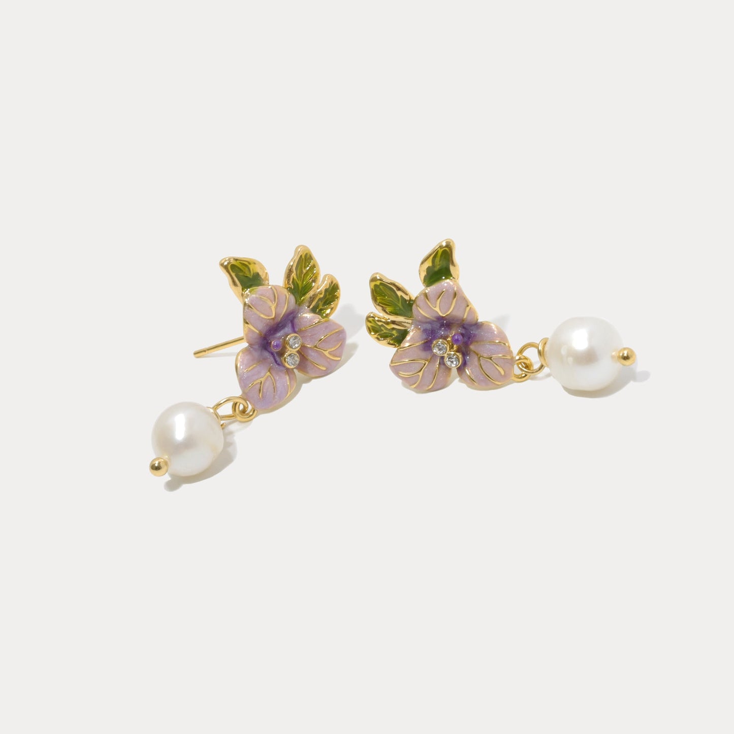 Pansy Flower Earrings