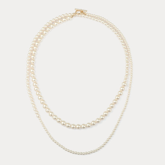 Double Strand Pearl Necklace