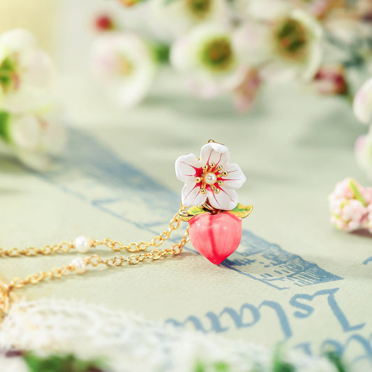 Peach Floral Necklace