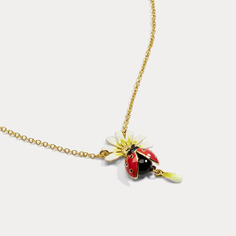 Ladybug Daisy Necklace
