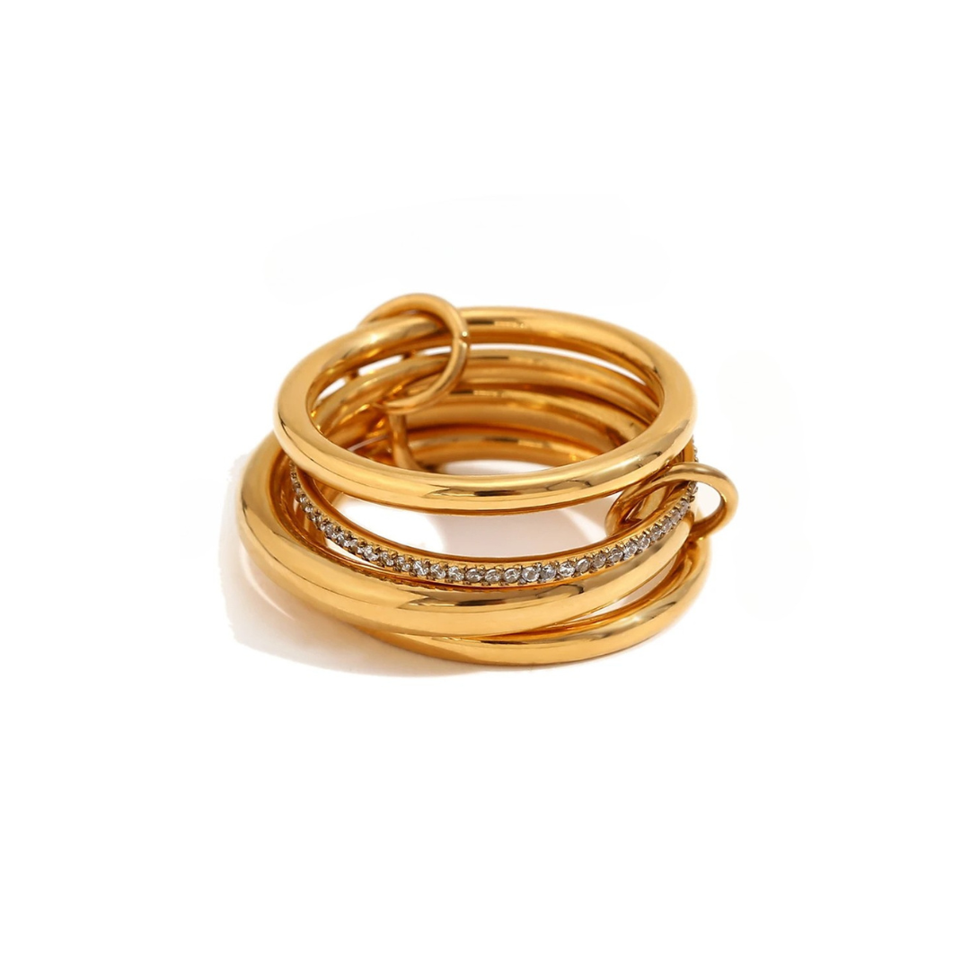 Loop the Loop Rings with Crystals Gold / Silver