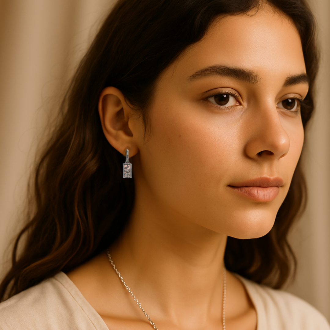 The Moon - Tarot Card Gold | Silver Hoop Earrings