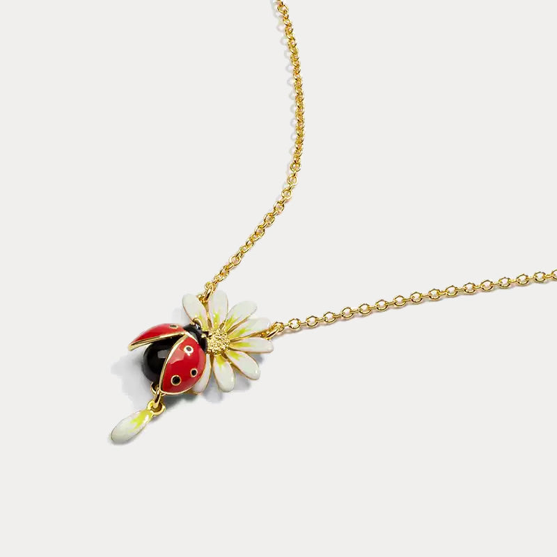 Ladybug Daisy Necklace