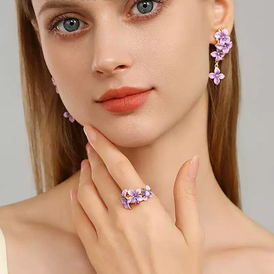 Early Lilac Enamel Ring