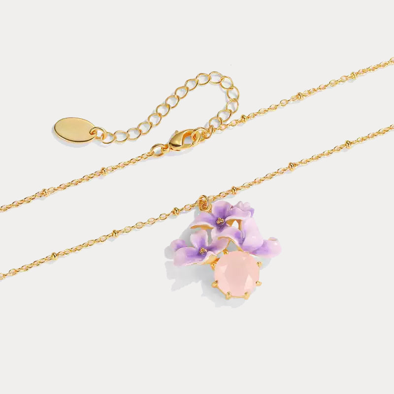 Early Lilac Pink Crystal Necklace