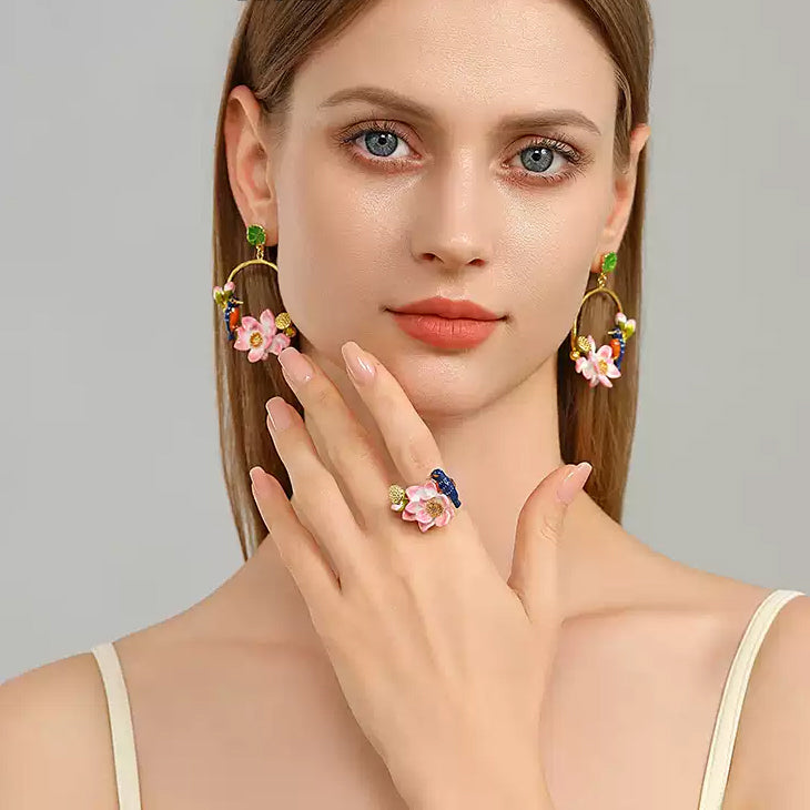 Lotus Kingfisher Ring