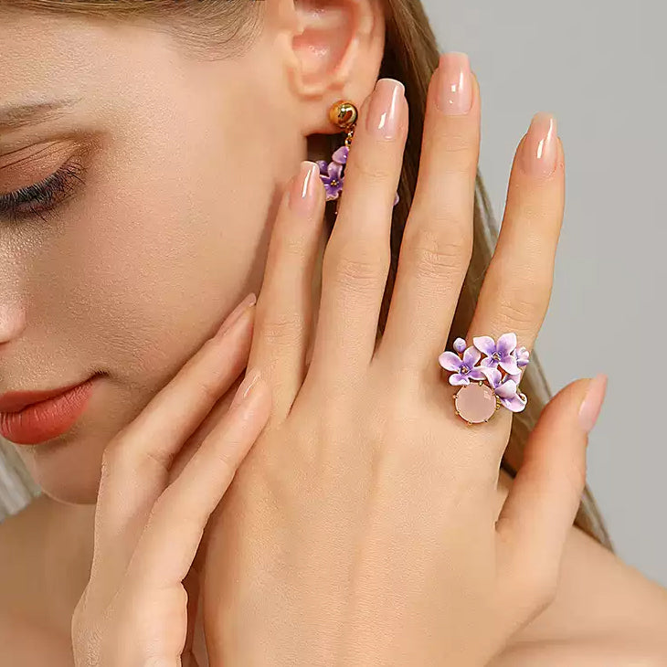 Early Lilac Pink Crystal Ring