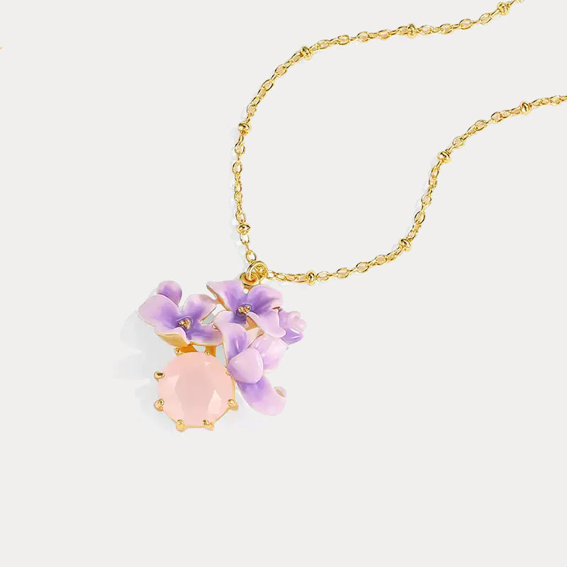 Early Lilac Pink Crystal Necklace