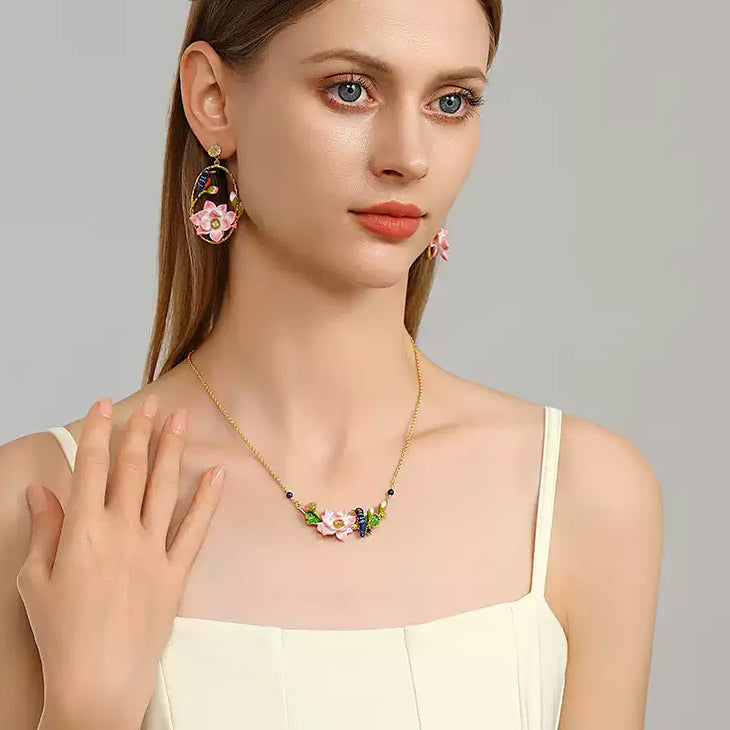 Lotus Kingfisher Necklace