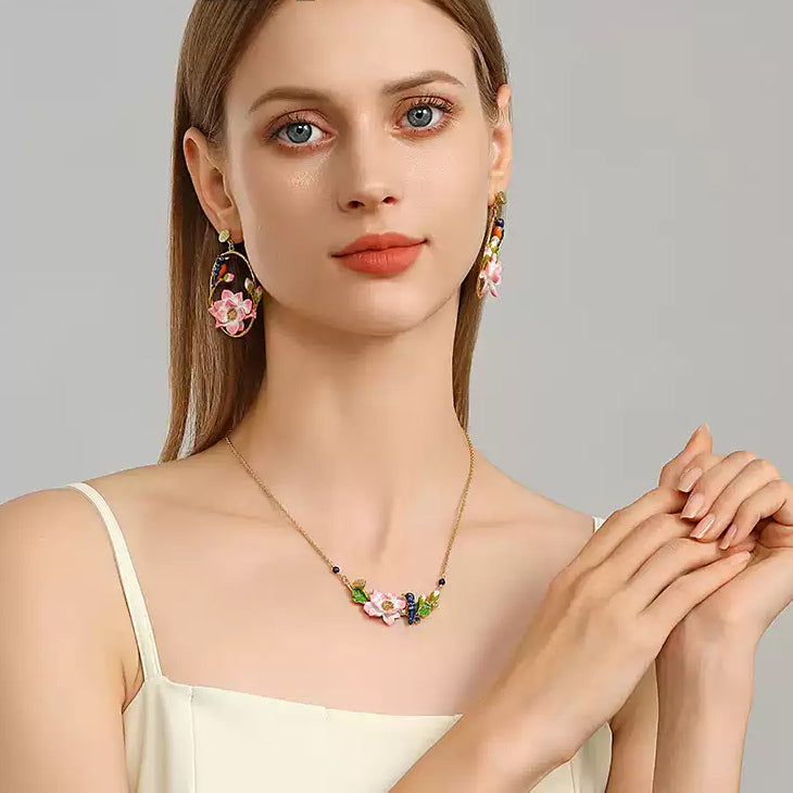 Lotus Kingfisher Necklace