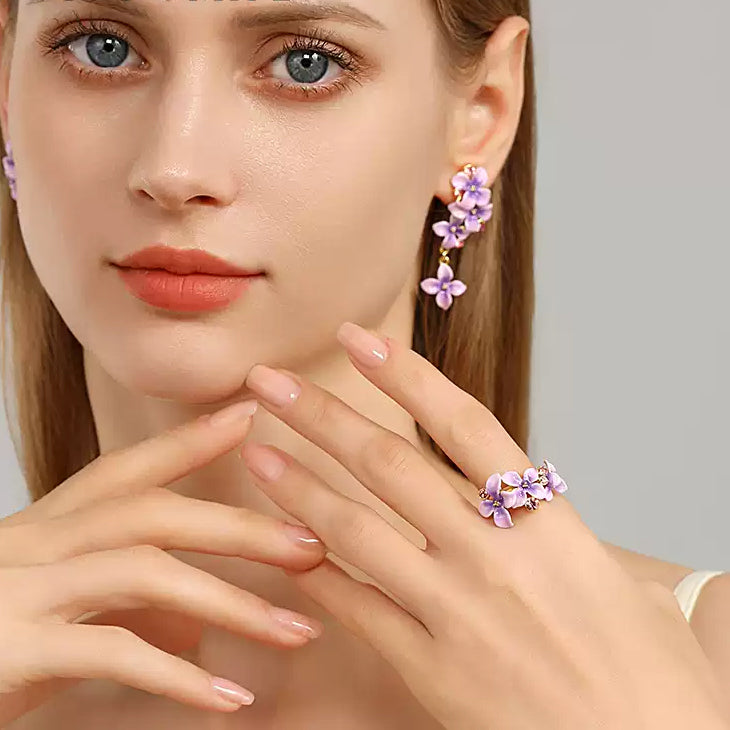 Early Lilac Enamel Ring