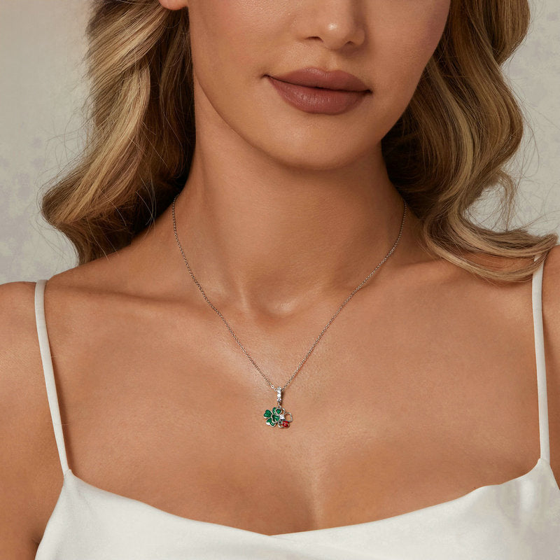 Four Leaf Clover Ladybug Necklace