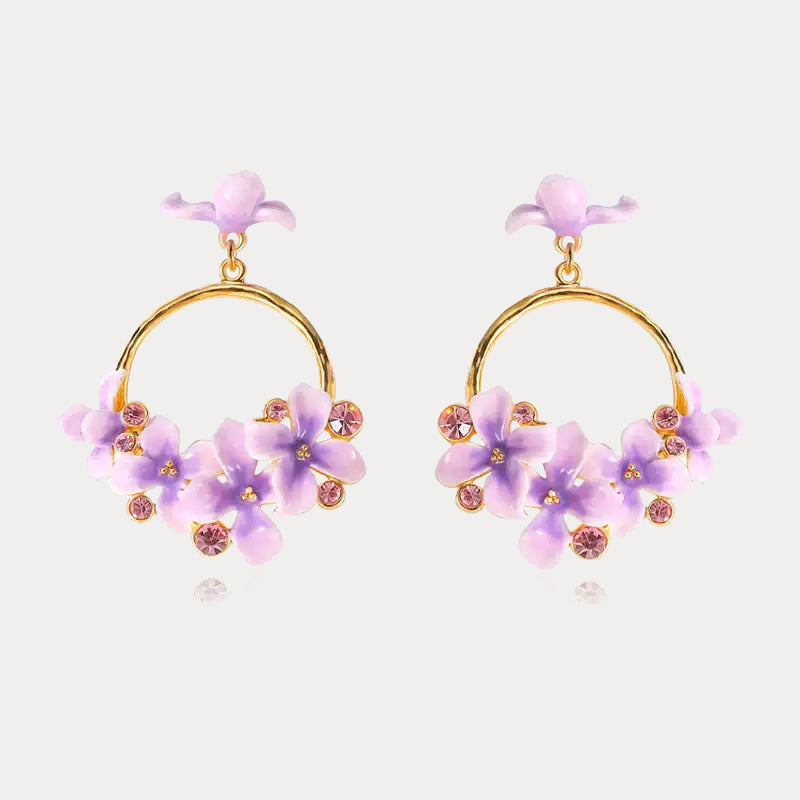 Early Lilac Flower Earrings
