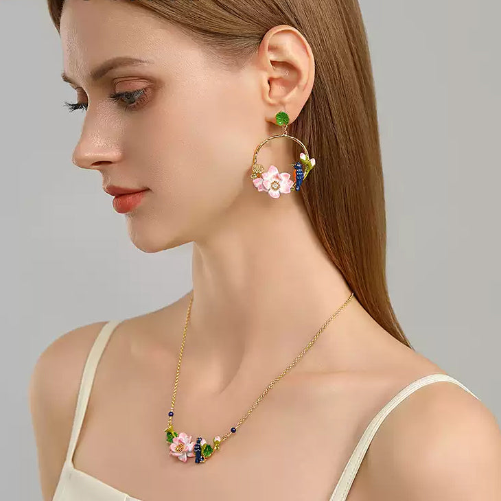 Lotus Kingfisher Earrings