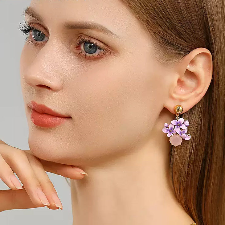Early Lilac Pink Crystal Earrings