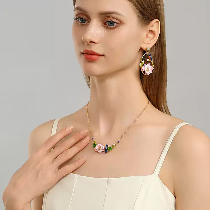 Lotus Kingfisher Necklace