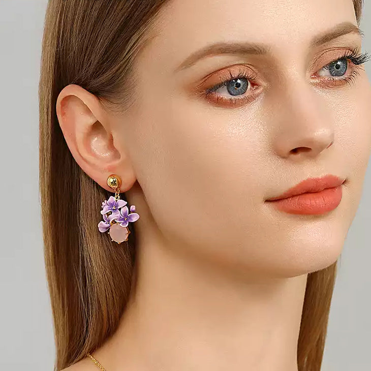 Early Lilac Pink Crystal Earrings