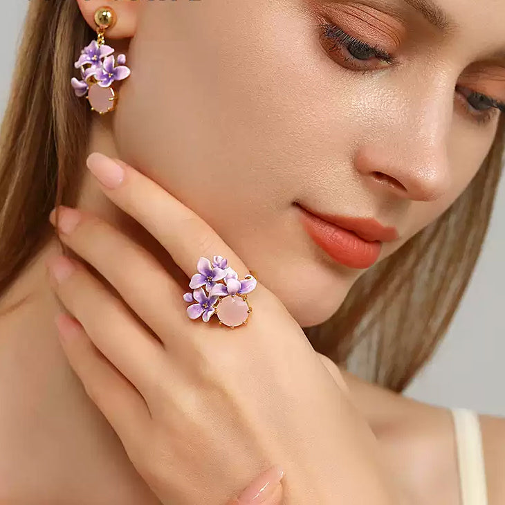 Early Lilac Pink Crystal Ring