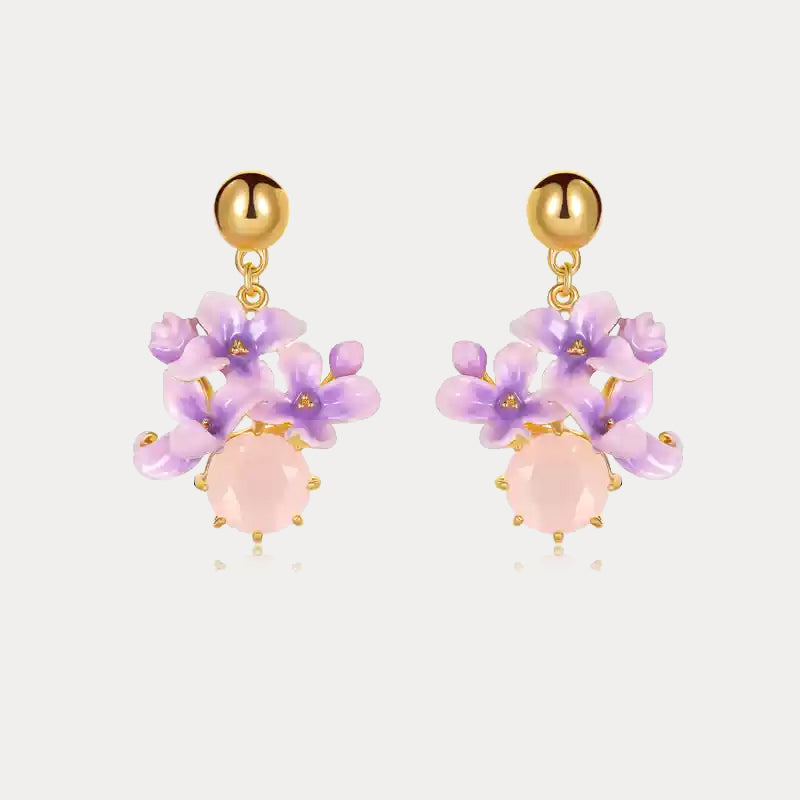 Early Lilac Pink Crystal Earrings