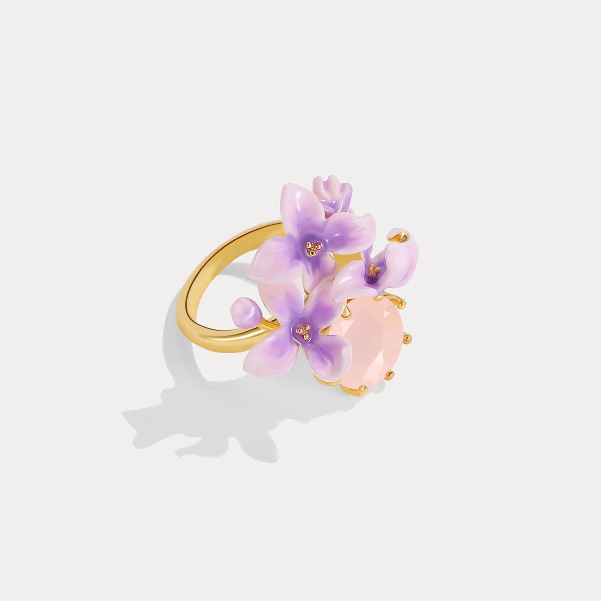 Early Lilac Pink Crystal Ring