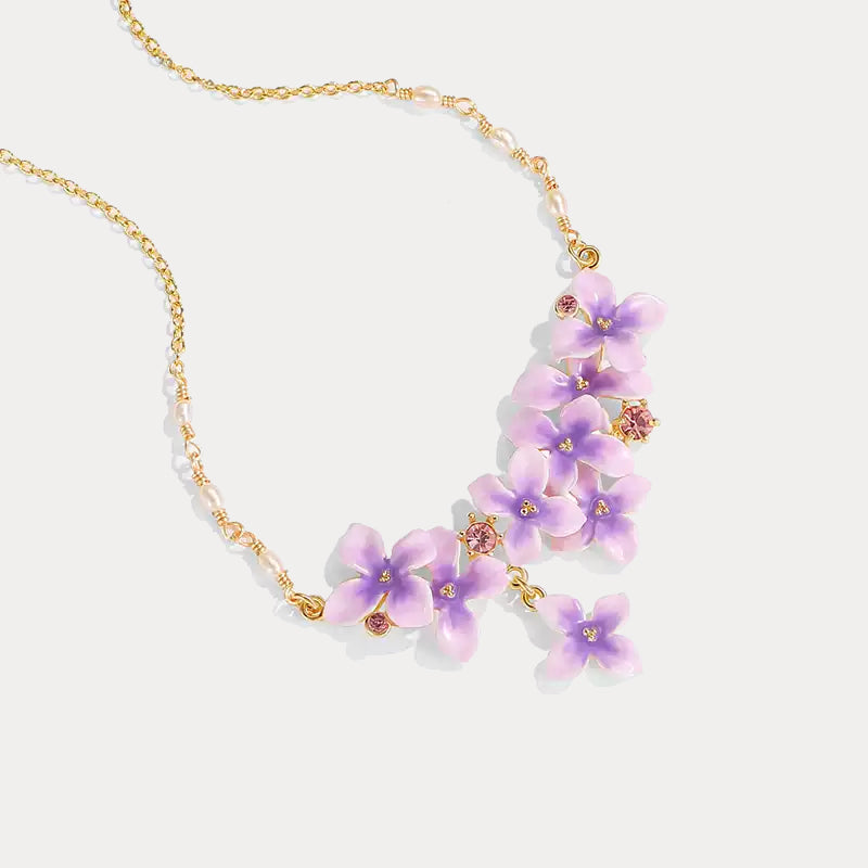 Early Lilac Enamel Necklace