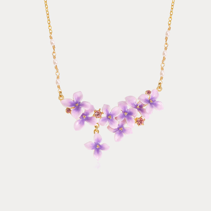 Early Lilac Enamel Necklace