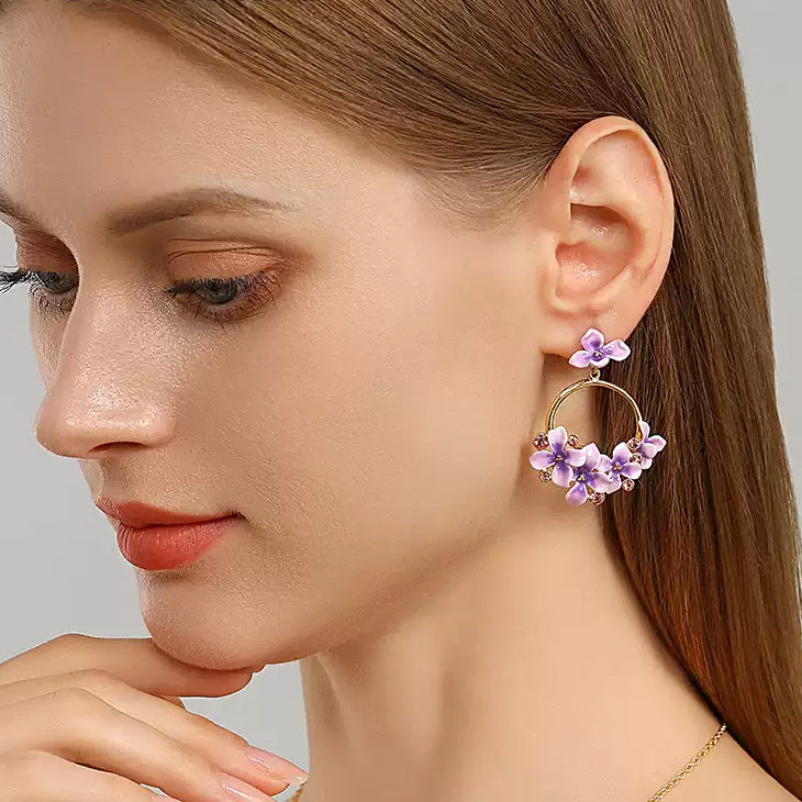 Early Lilac Flower Earrings