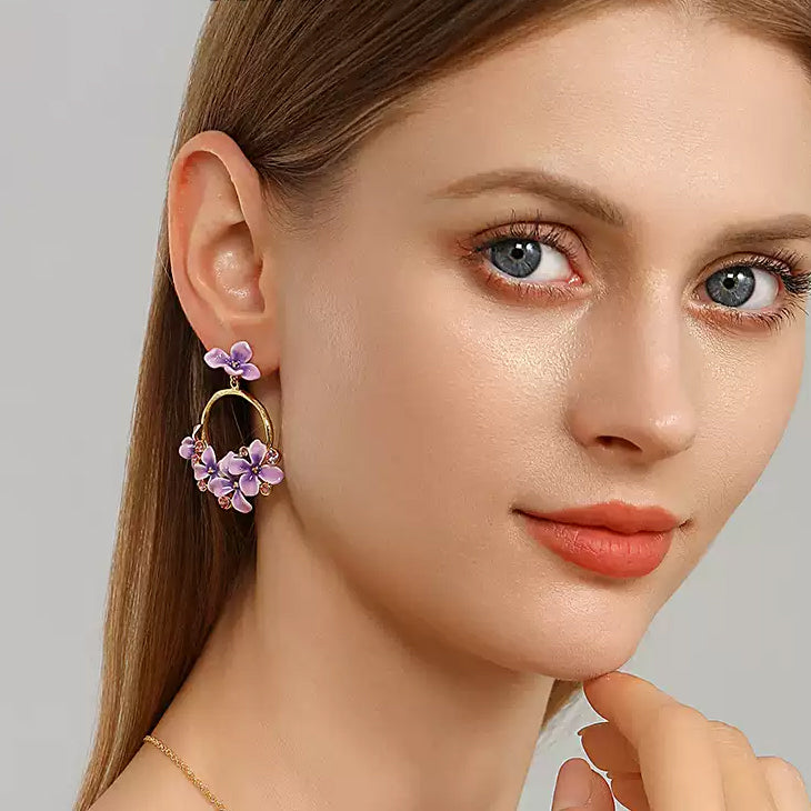 Early Lilac Flower Earrings
