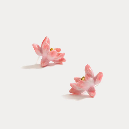 Lotus Enamel Earrings
