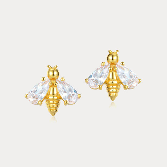Diamond Bee Earrings