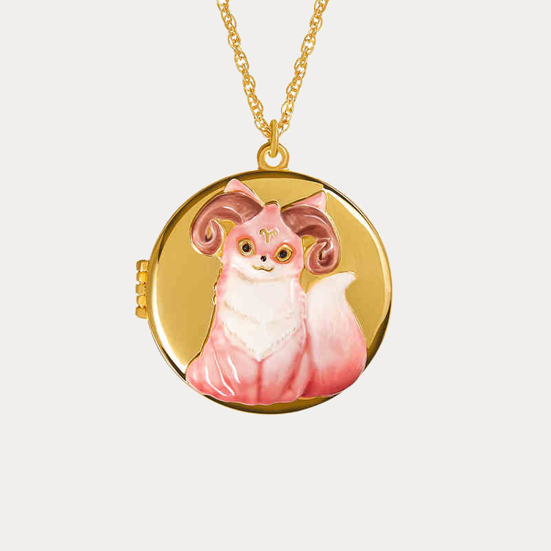 Fox Constellation Locket Necklace