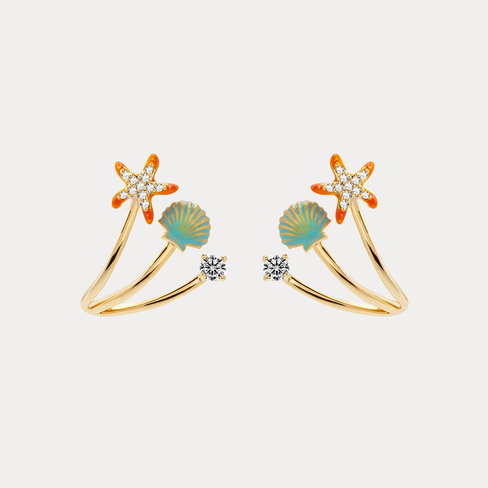 Starfish Shell Earrings