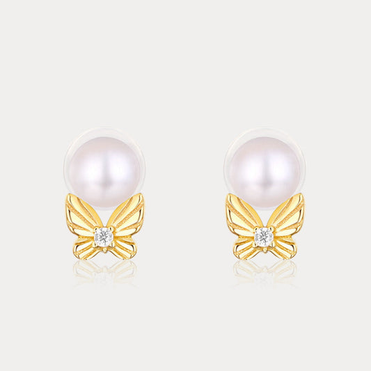 Dream Catching Butterfly Pearl Earrings
