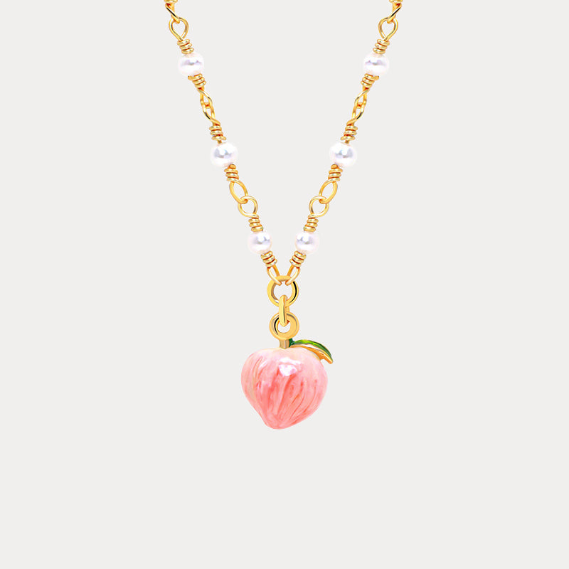 Peach Pearl Necklace