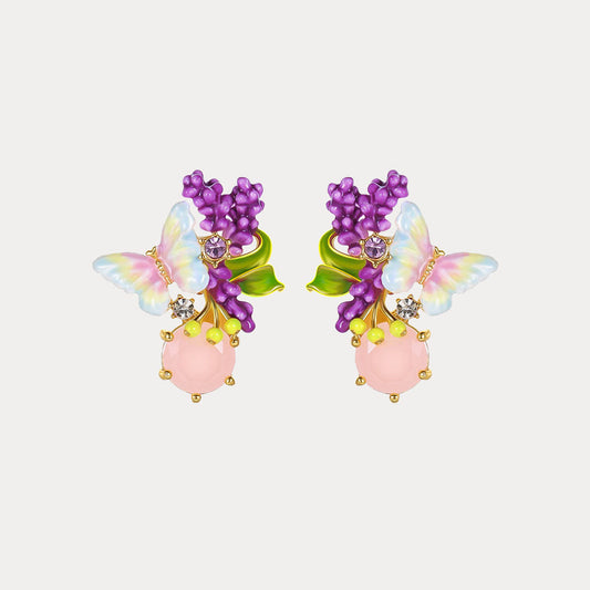 Lavender Butterfly Stud Earrings