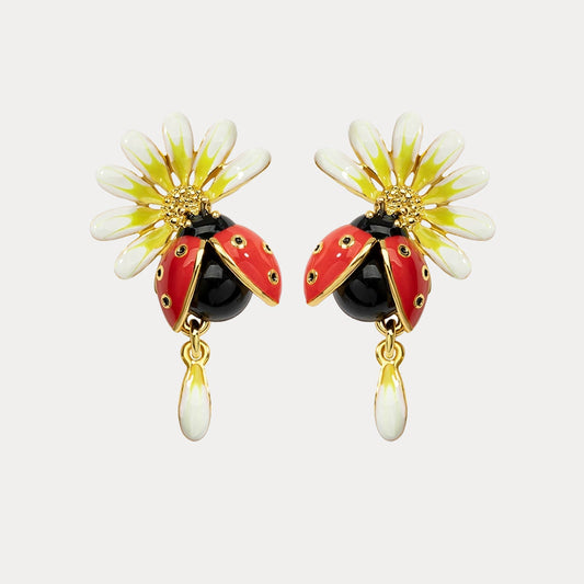Ladybug Daisy Earrings