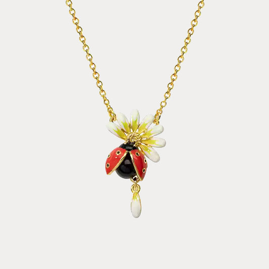 Ladybug Daisy Necklace