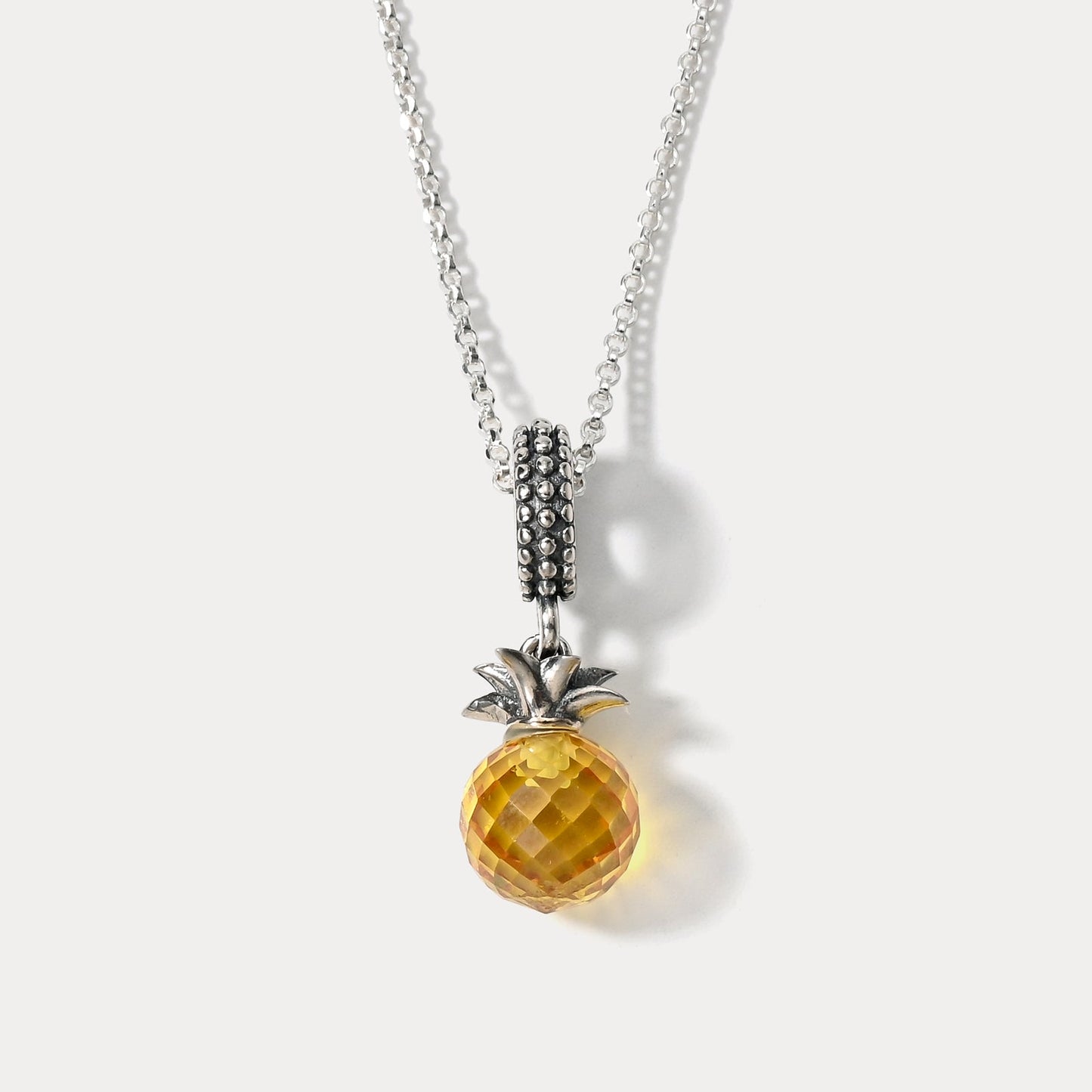 Silver Pineapple Pendant Necklace