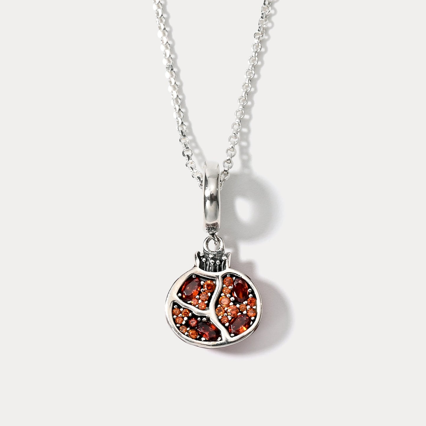 Silver Pomegranate Pendant Necklace