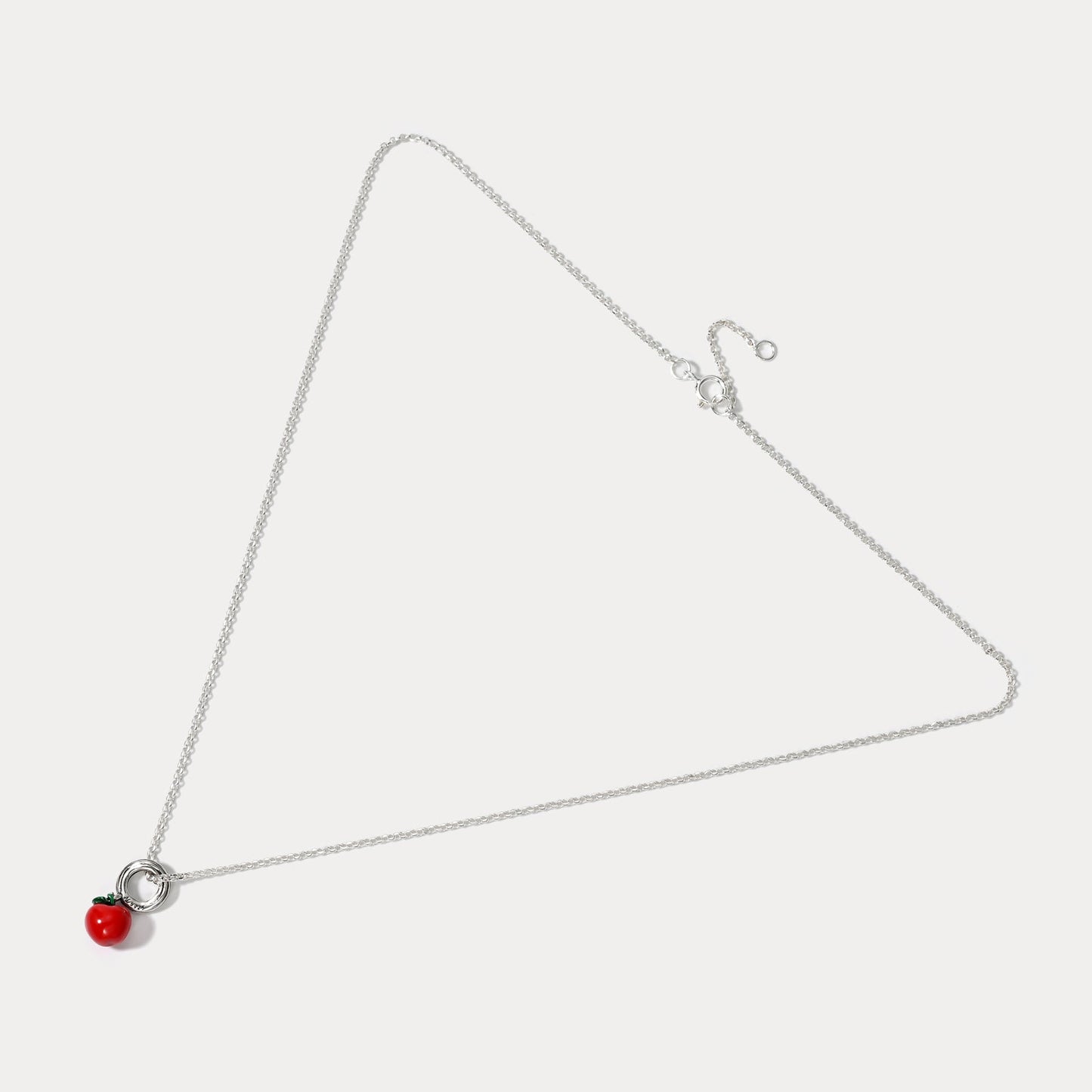 Silver Apple Pendant Necklace