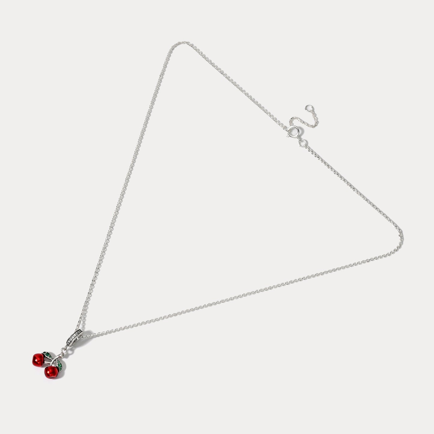 Silver Cherry Pendant Necklace