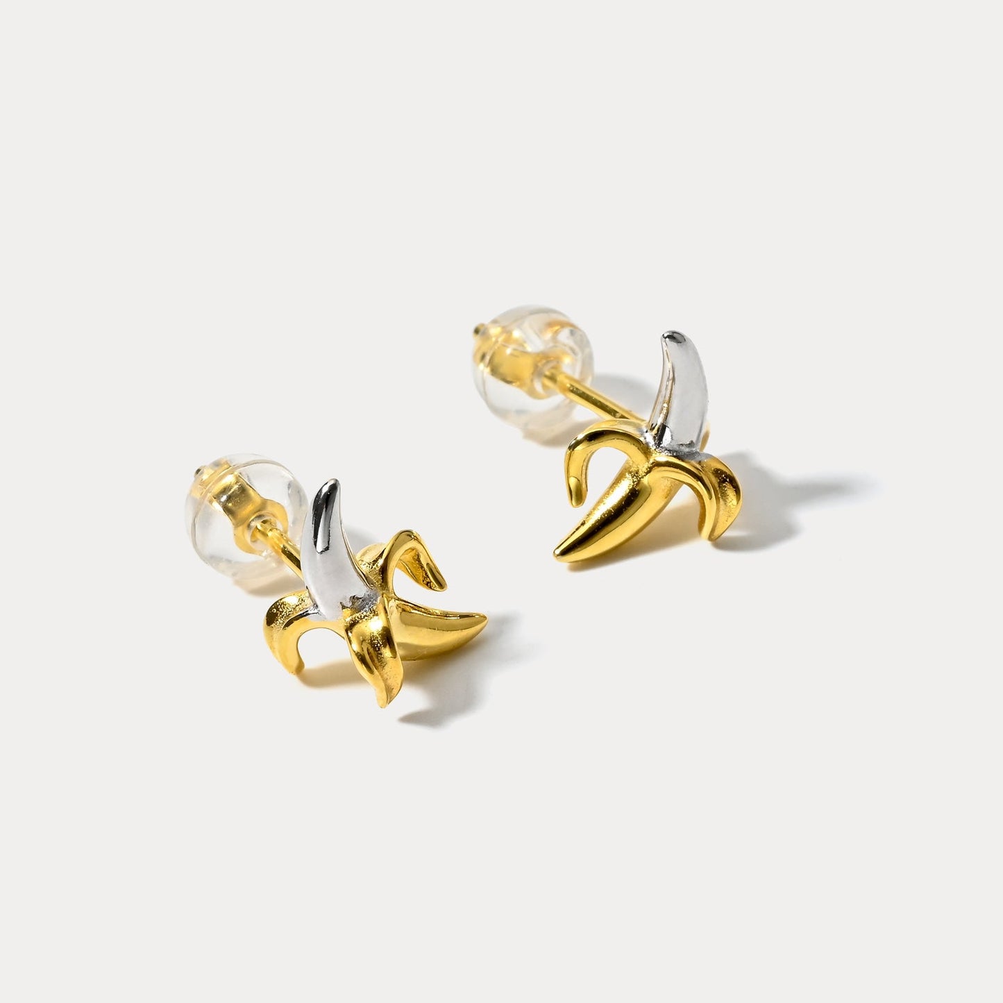 Silver Banana Earrings